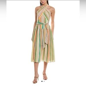 Shoshanna Multicolor Striped Midi Dress